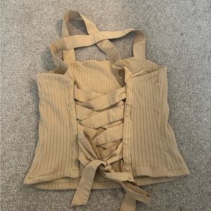 Tie back, cross strap, tank top